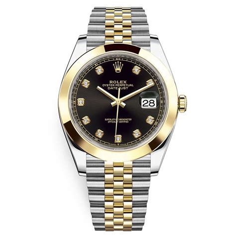 rolex datejust steel gold 126303 black